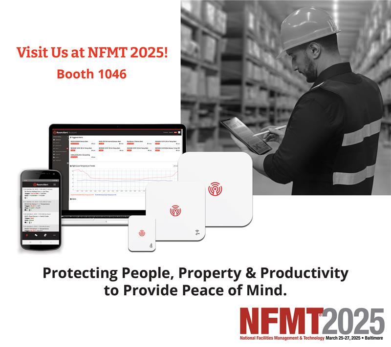 Graphic illustrating Room Alert MAX information for NFMT 2025